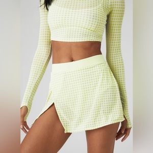 Alo Yoga Mesh Gingham Skirt